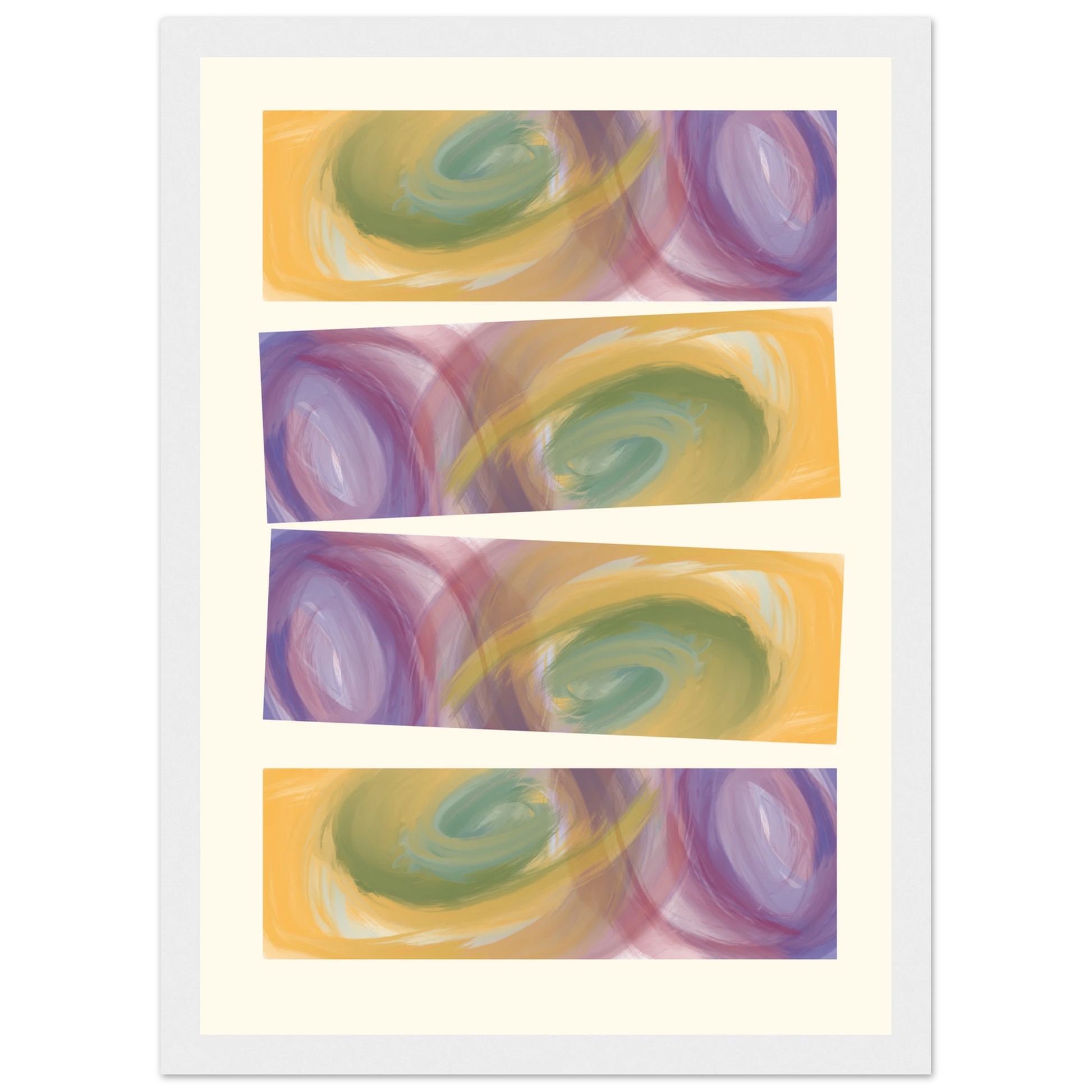 Abstract swirls art print by anya trut serene hues in your choice of frame art print in a Wood frame size A1 (59.4 x 84.1  cm) affordable wall art by Art Aunty NZ