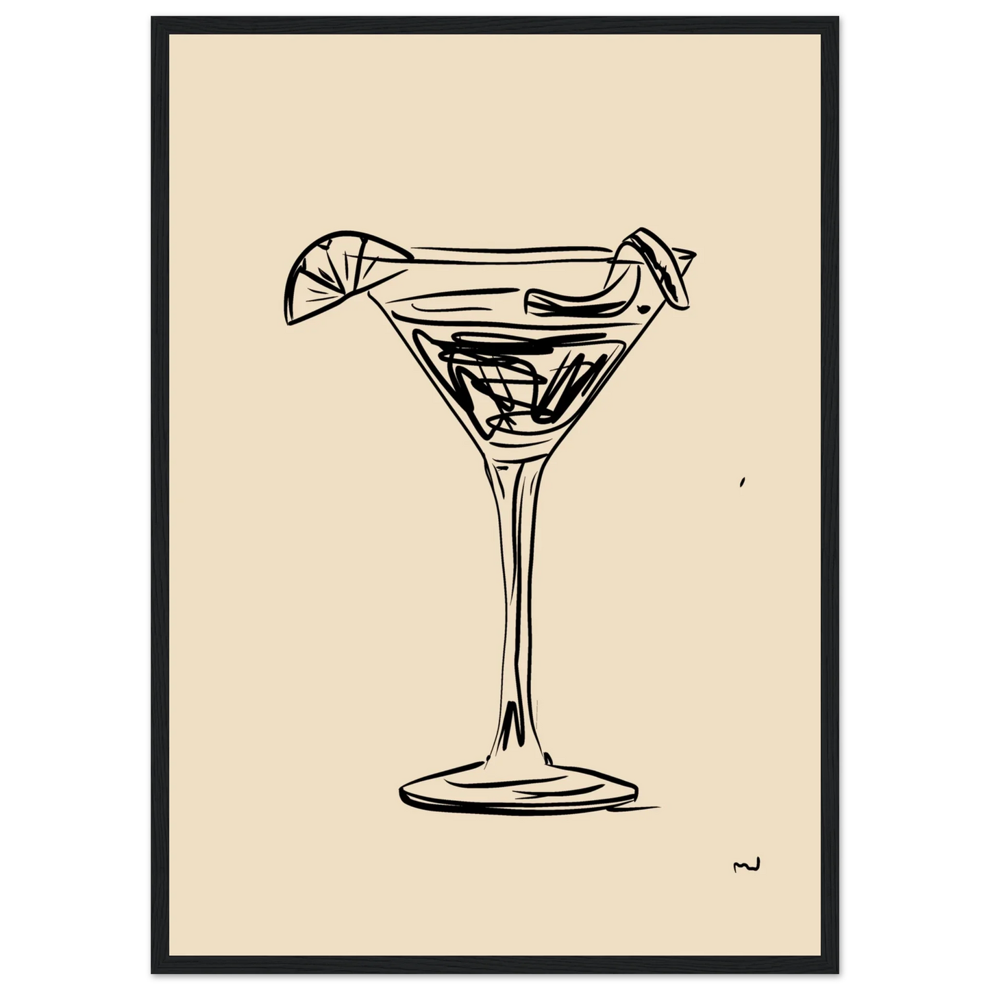 4:00 PM art print in a Black frame size 21x29.7 cm / 8x12" affordable wall art by Art Aunty NZ