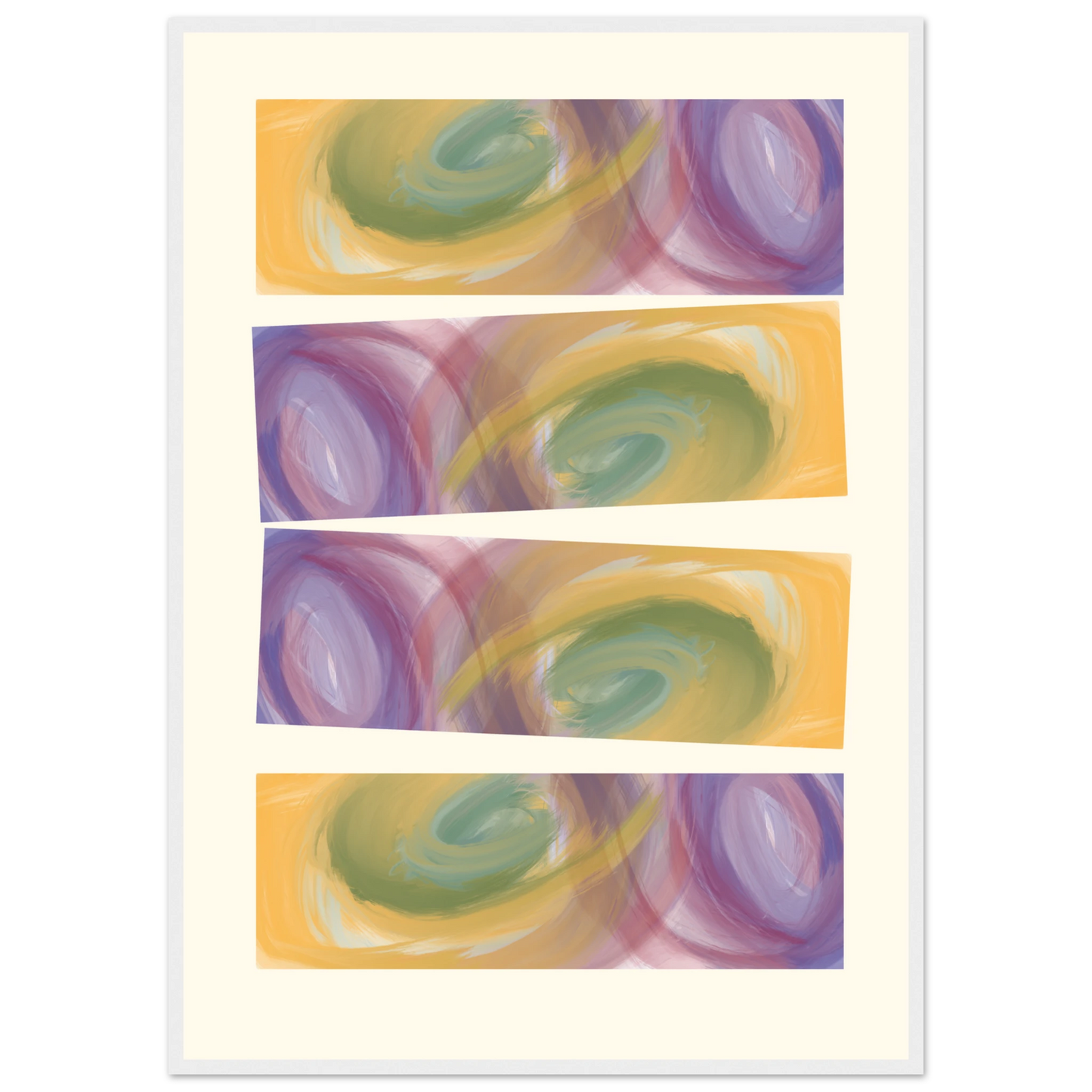 Abstract swirls art print by anya trut serene hues in your choice of frame art print in a White frame size 21x29.7 cm / 8x12" affordable wall art by Art Aunty NZ