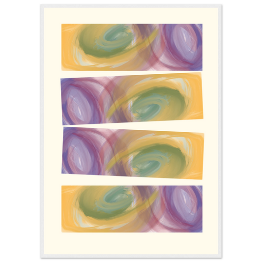 Abstract swirls art print by anya trut serene hues in your choice of frame art print in a White frame size 21x29.7 cm / 8x12" affordable wall art by Art Aunty NZ