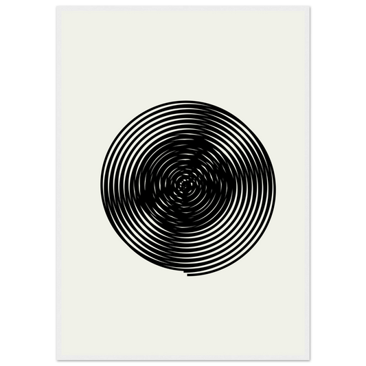 Hypnotic swirl abstract art print modern minimalist wall decor in your choice of frame and size art print in a White frame size 21x29.7 cm / 8x12" affordable wall art by Art Aunty NZ