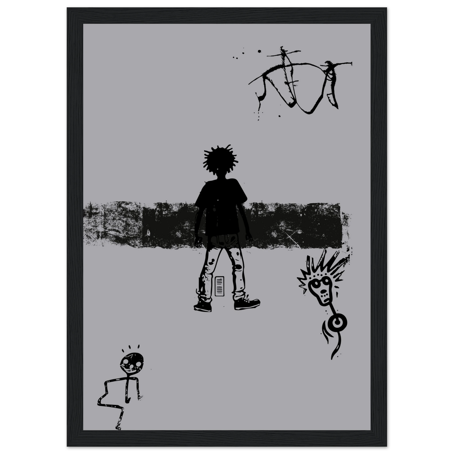 Streamz art print in a Wood frame size A2 (42 x 59.4  cm) affordable wall art by Art Aunty NZ