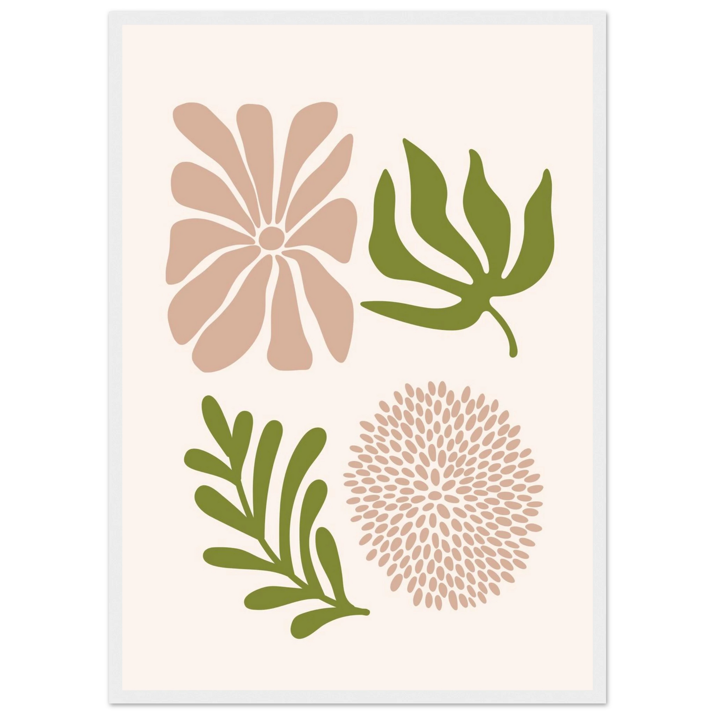 Blooming art print in a White frame size A1 (59.4 x 84.1  cm) affordable wall art by Art Aunty NZ