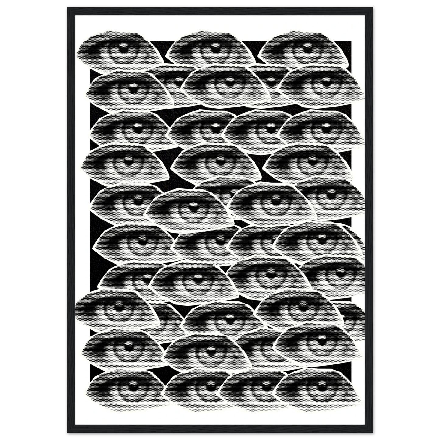 Hypnotic gaze a visionary eye patterned framed poster choose your size frame art print in a Wood frame size 21x29.7 cm / 8x12" affordable wall art by Art Aunty NZ