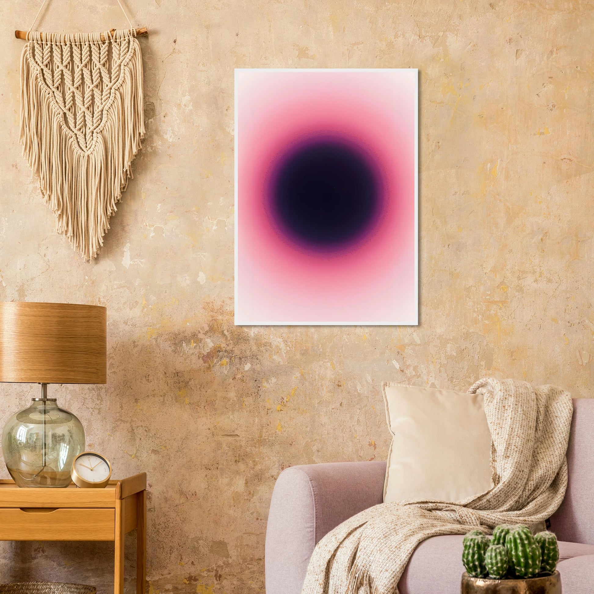 Abstract pink purple gradient art print by anya trut modern wall decor in various sizes frames art print in a  size  affordable wall art by Art Aunty NZ