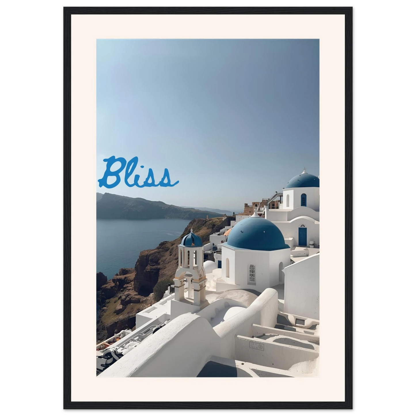 Bliss art print in a Black frame size 21x29.7 cm / 8x12" affordable wall art by Art Aunty NZ