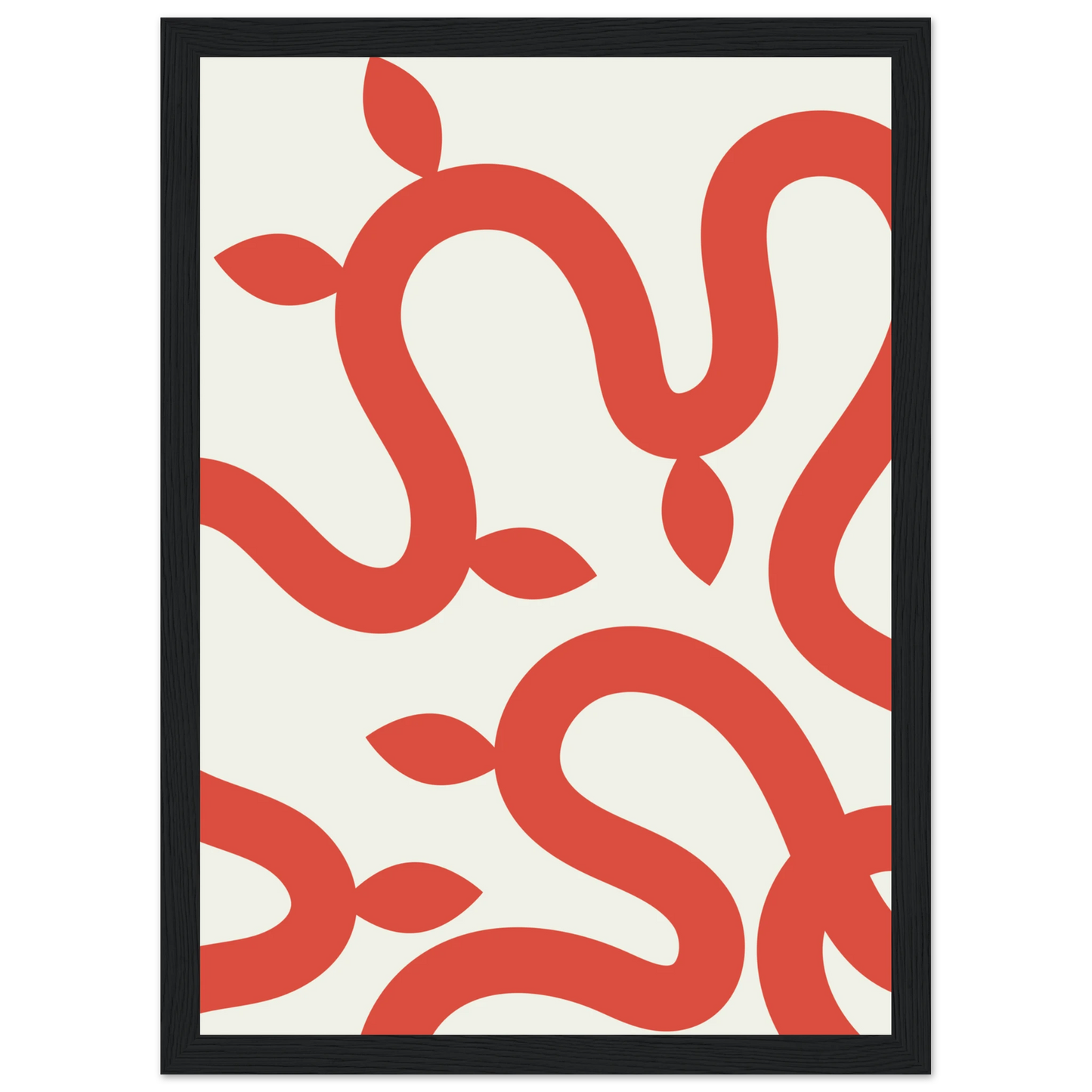 Abstract coral vines minimalist wall art print by anya trut choose your size frame art print in a White frame size A2 (42 x 59.4  cm) affordable wall art by Art Aunty NZ