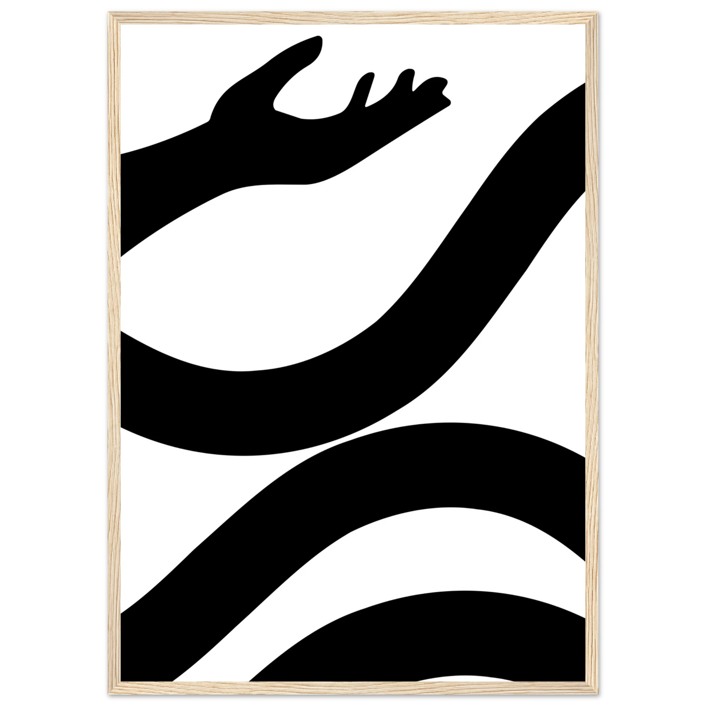 Abstract embrace minimalist black white line art print by anya trut choose your size and frame art print in a White frame size A1 (59.4 x 84.1  cm) affordable wall art by Art Aunty NZ