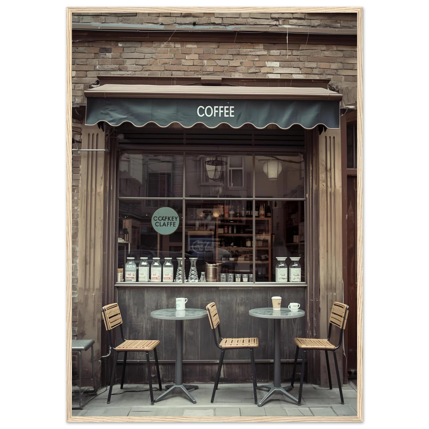 Slow morning art print in a Black frame size A1 (59.4 x 84.1  cm) affordable wall art by Art Aunty NZ