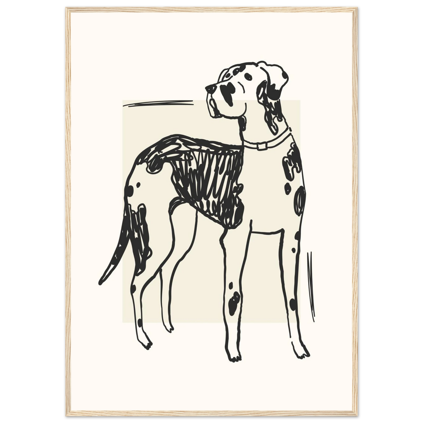 Mans best friend art print in a White frame size A1 (59.4 x 84.1  cm) affordable wall art by Art Aunty NZ