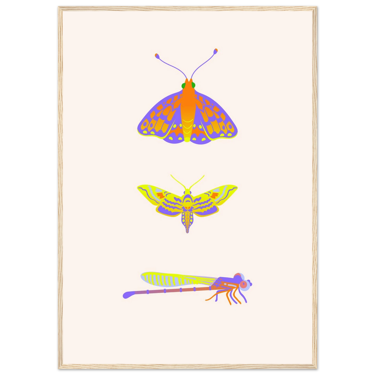 Disect art print in a Black frame size A1 (59.4 x 84.1  cm) affordable wall art by Art Aunty NZ