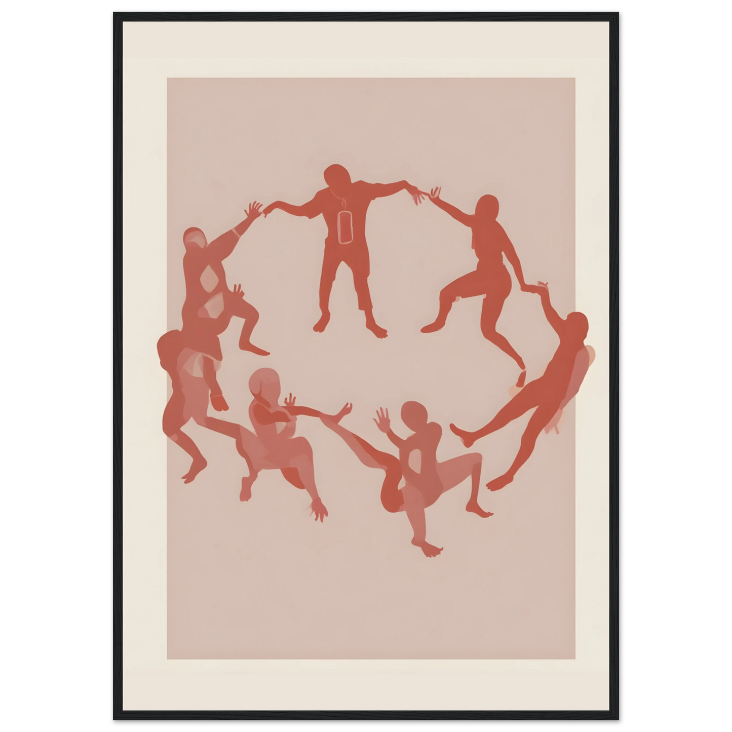 Unity in motion by anya trut modern figurative art print available in multiple sizes and frames art print in a Wood frame size 21x29.7 cm / 8x12" affordable wall art by Art Aunty NZ