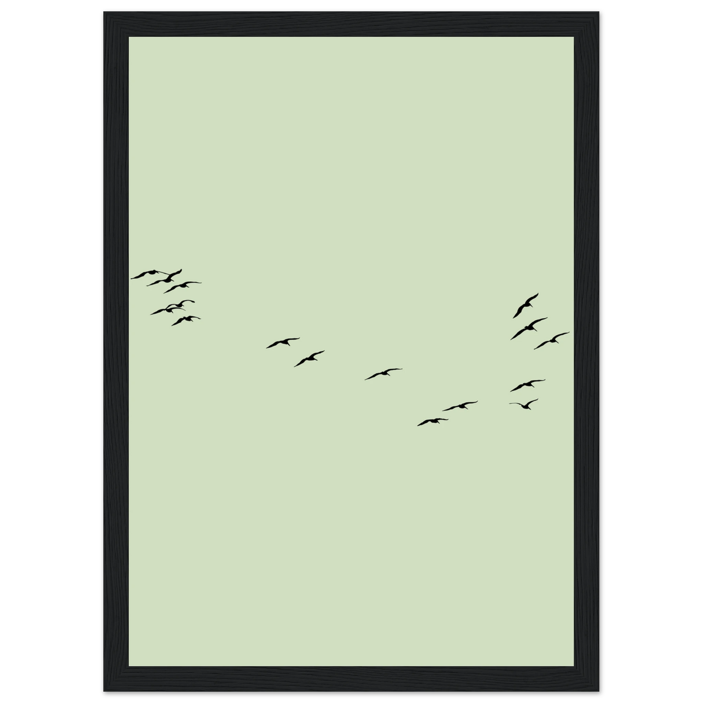Minimalist flight framed poster serene birds in motion by anya trut available in multiple sizes frames art print in a White frame size A2 (42 x 59.4  cm) affordable wall art by Art Aunty NZ