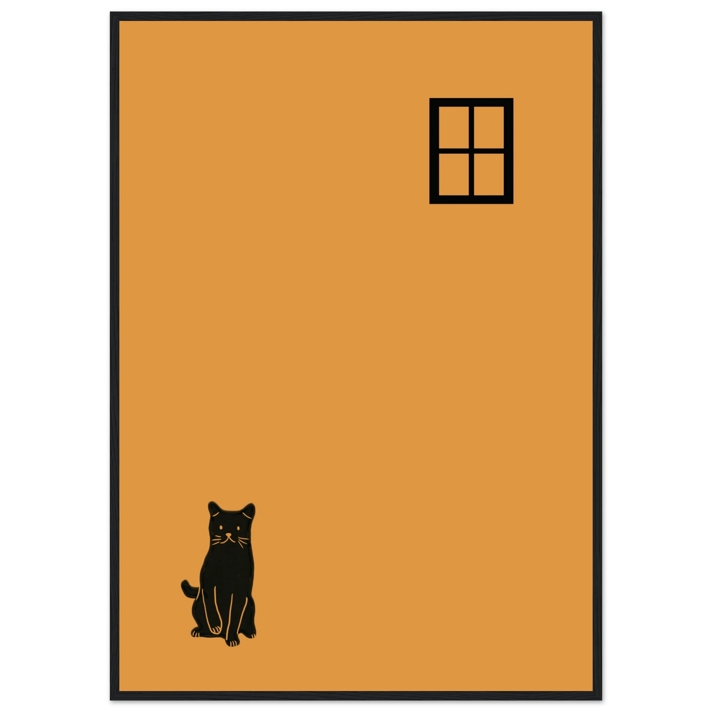 Window dream art print in a Wood frame size A1 (59.4 x 84.1  cm) affordable wall art by Art Aunty NZ