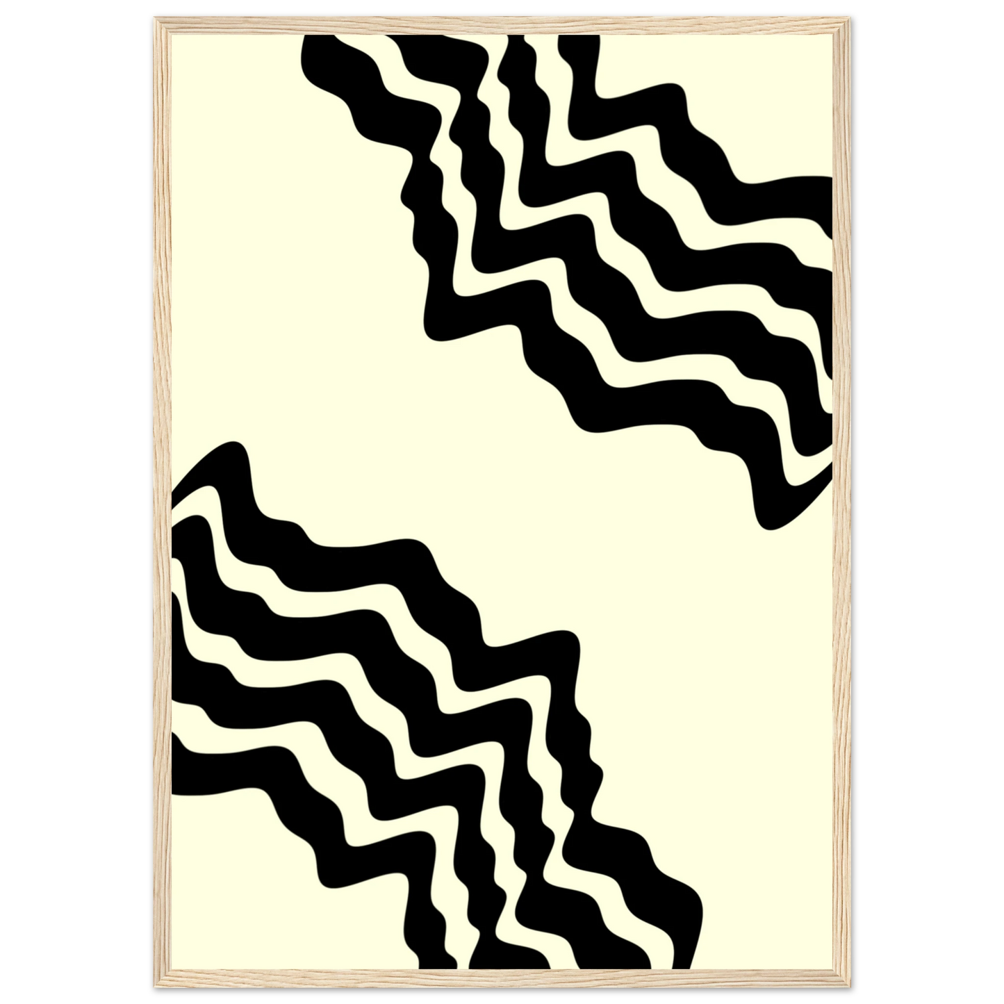 Straight line art print in a Black frame size A2 (42 x 59.4  cm) affordable wall art by Art Aunty NZ