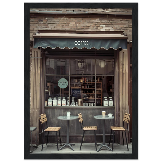 Slow morning art print in a Wood frame size 21x29.7 cm / 8x12" affordable wall art by Art Aunty NZ