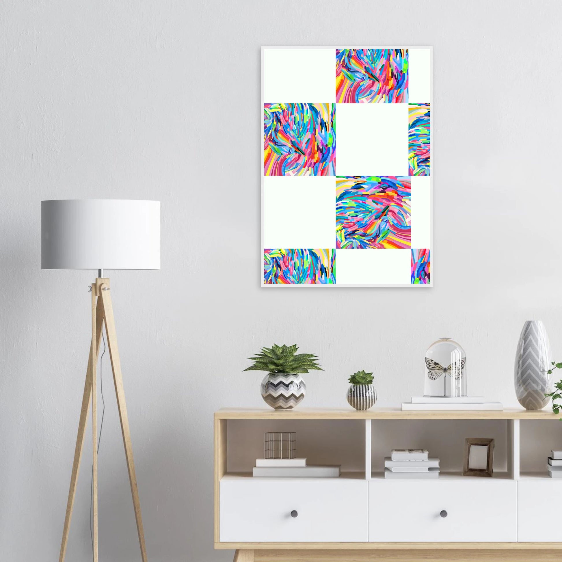 Abstract color art print vibrant swirls expressive hues framed artwork in your choice of style art print in a  size  affordable wall art by Art Aunty NZ