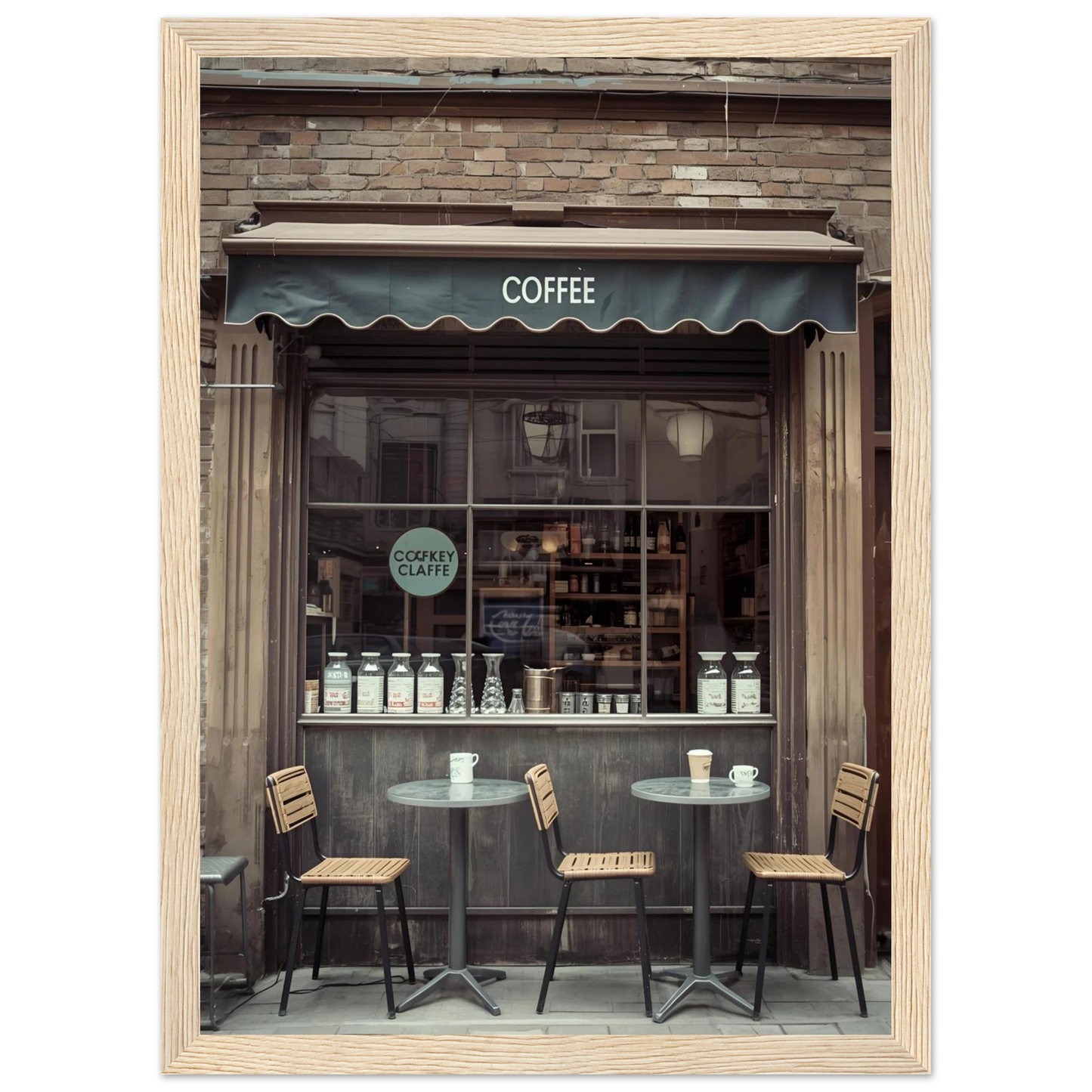 Slow morning art print in a White frame size A1 (59.4 x 84.1  cm) affordable wall art by Art Aunty NZ