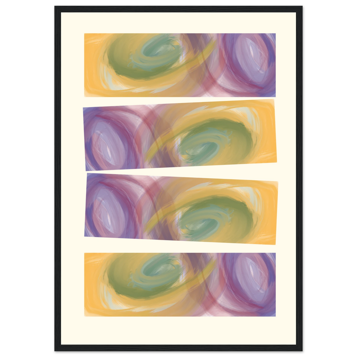 Abstract swirls art print by anya trut serene hues in your choice of frame art print in a Wood frame size 21x29.7 cm / 8x12" affordable wall art by Art Aunty NZ