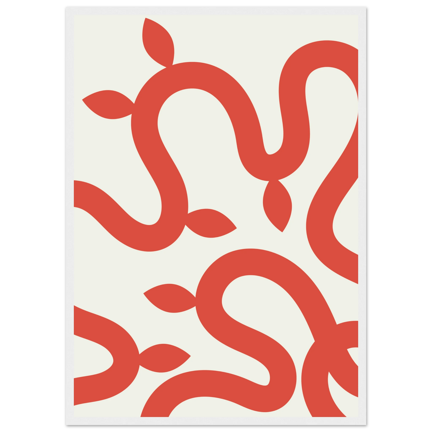 Abstract coral vines minimalist wall art print by anya trut choose your size frame art print in a Wood frame size A2 (42 x 59.4  cm) affordable wall art by Art Aunty NZ