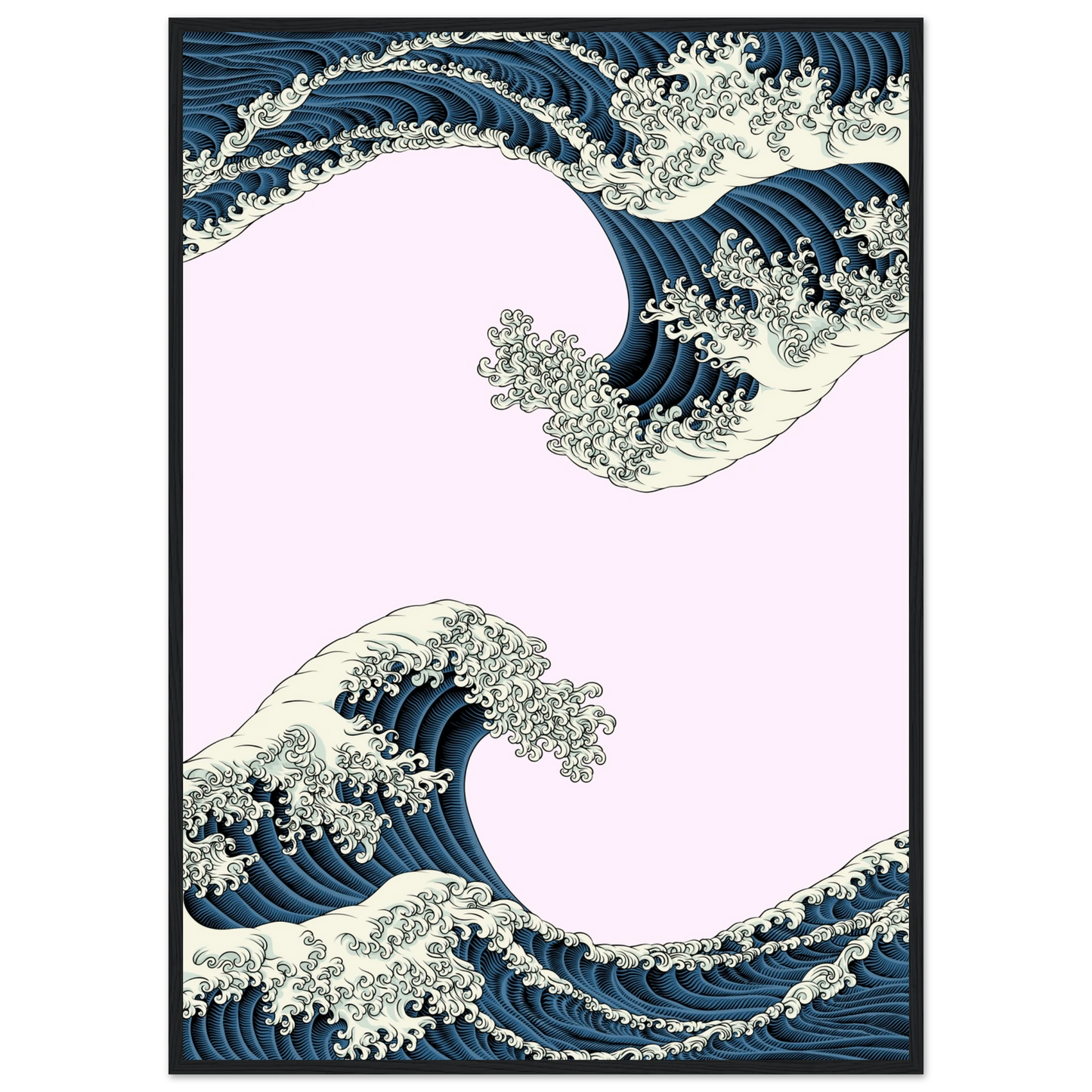 White caps art print in a White frame size A1 (59.4 x 84.1  cm) affordable wall art by Art Aunty NZ