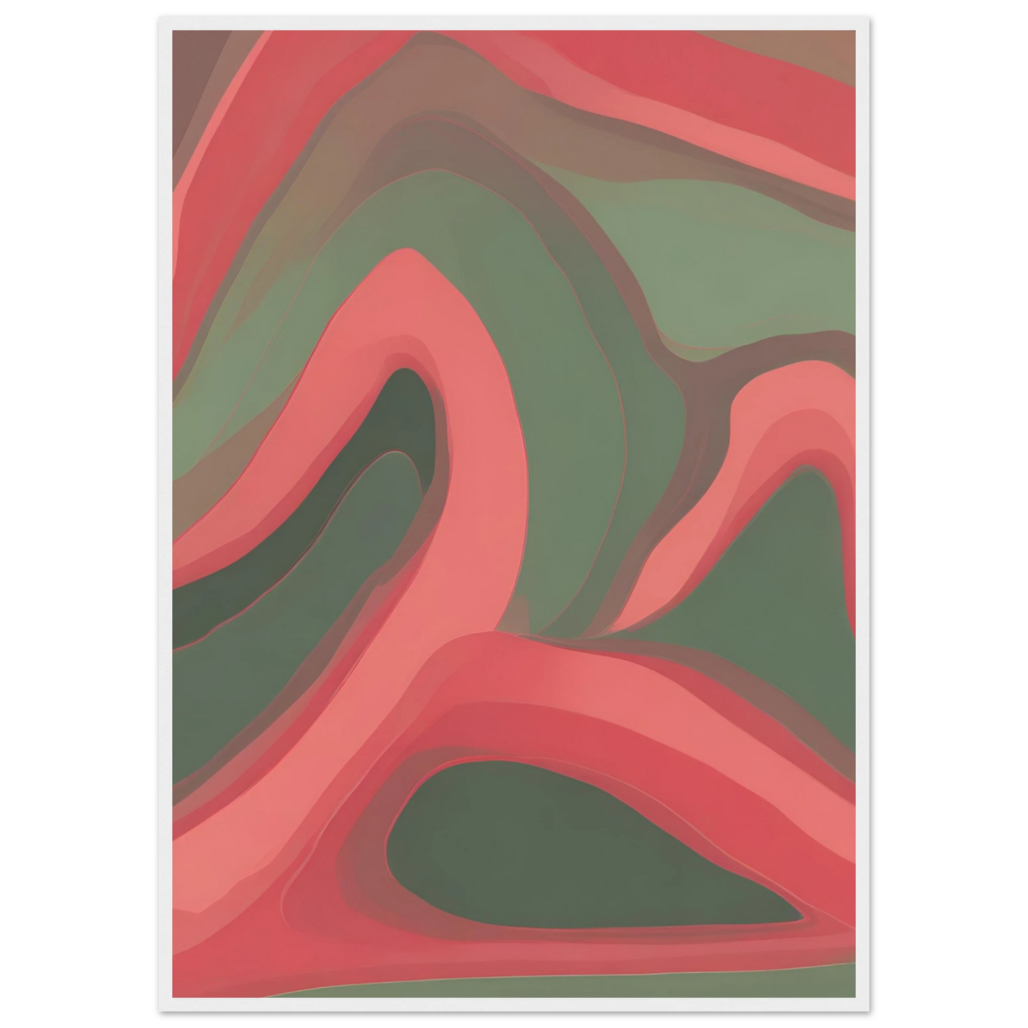 Mountains art print in a White frame size 21x29.7 cm / 8x12" affordable wall art by Art Aunty NZ