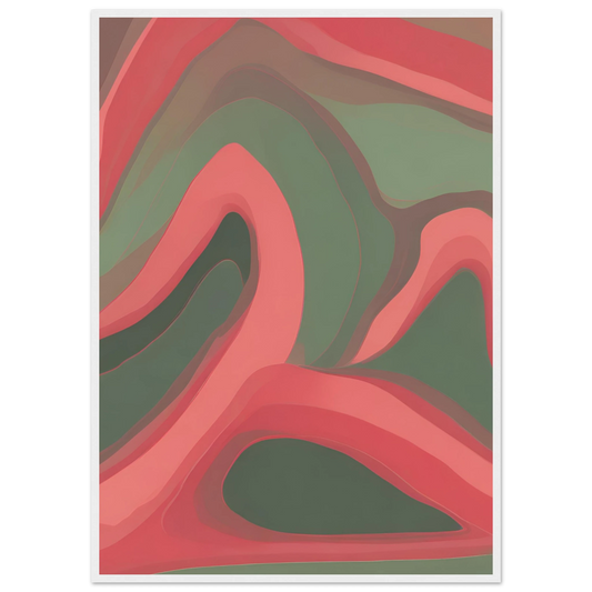 Mountains art print in a White frame size 21x29.7 cm / 8x12" affordable wall art by Art Aunty NZ