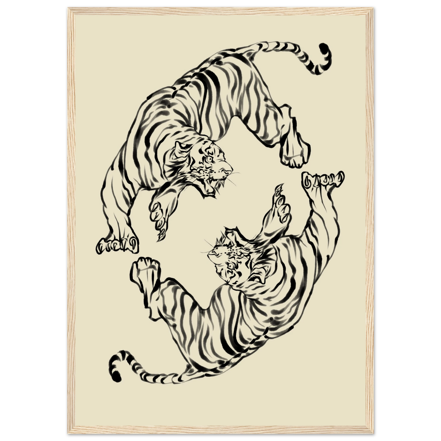 Twice as nice art print in a Wood frame size A1 (59.4 x 84.1  cm) affordable wall art by Art Aunty NZ