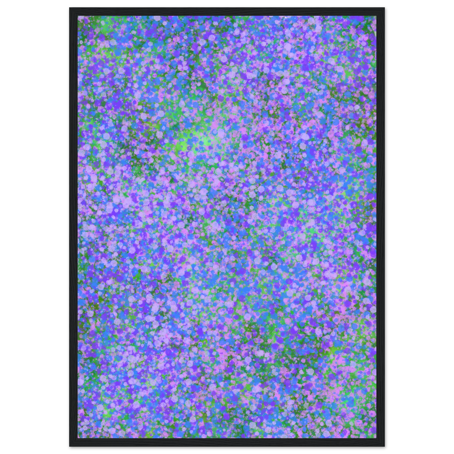 Abstract lavender fields vibrant impressionist art print by anya trut choose your size frame art print in a Wood frame size 21x29.7 cm / 8x12" affordable wall art by Art Aunty NZ