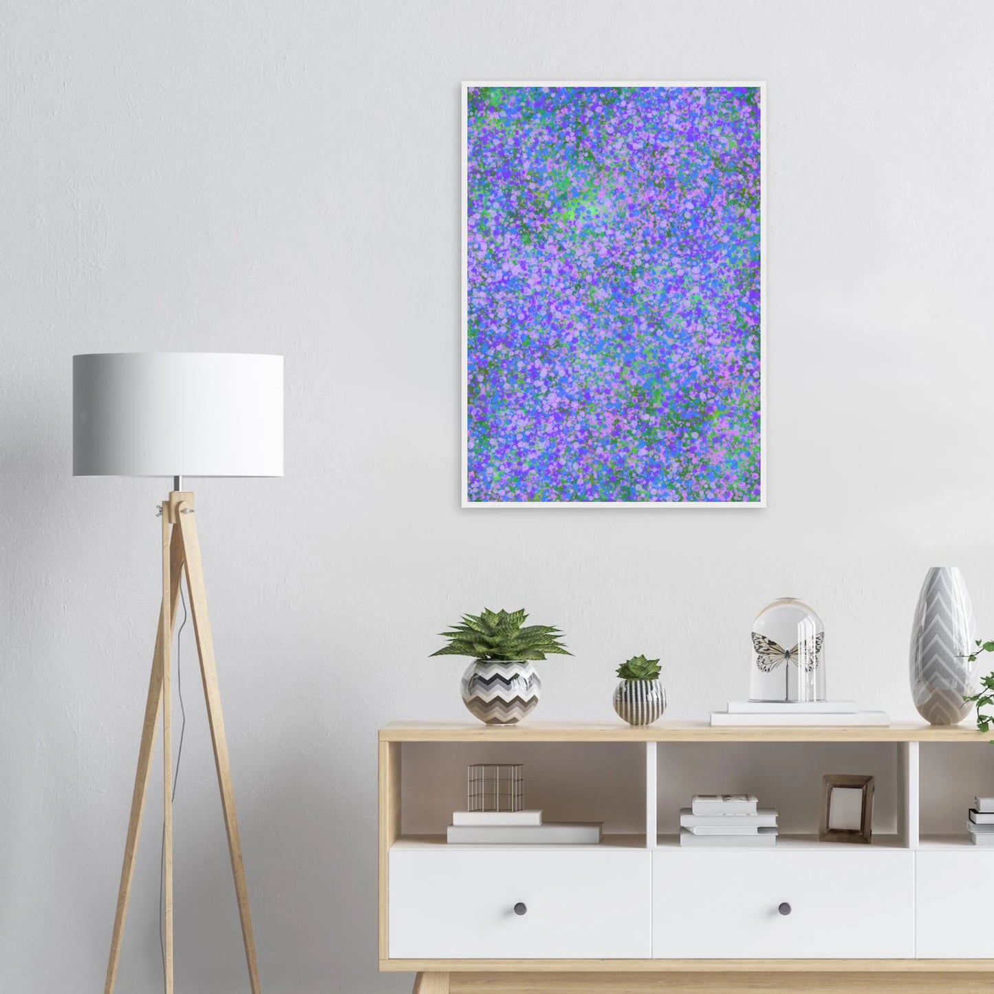 Abstract lavender fields vibrant impressionist art print by anya trut choose your size frame art print in a  size  affordable wall art by Art Aunty NZ