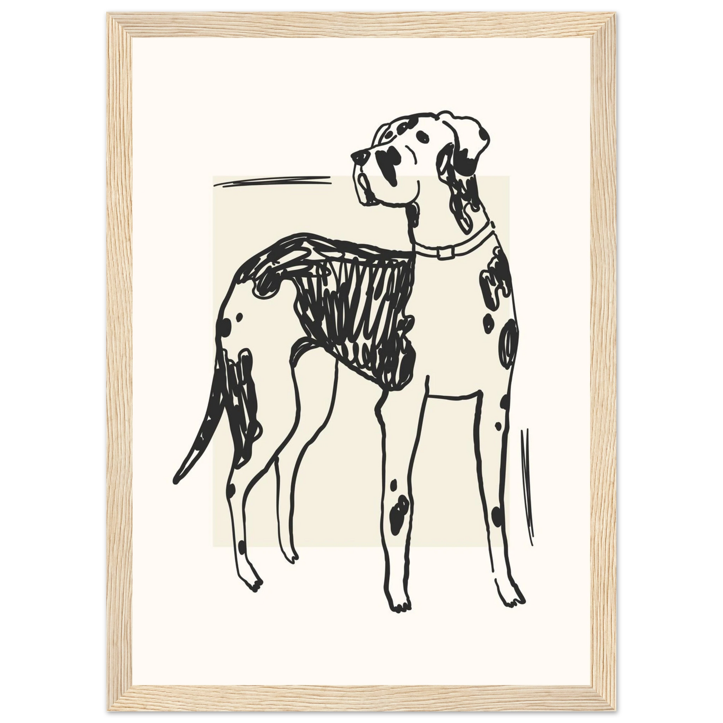 Mans best friend art print in a White frame size A2 (42 x 59.4  cm) affordable wall art by Art Aunty NZ