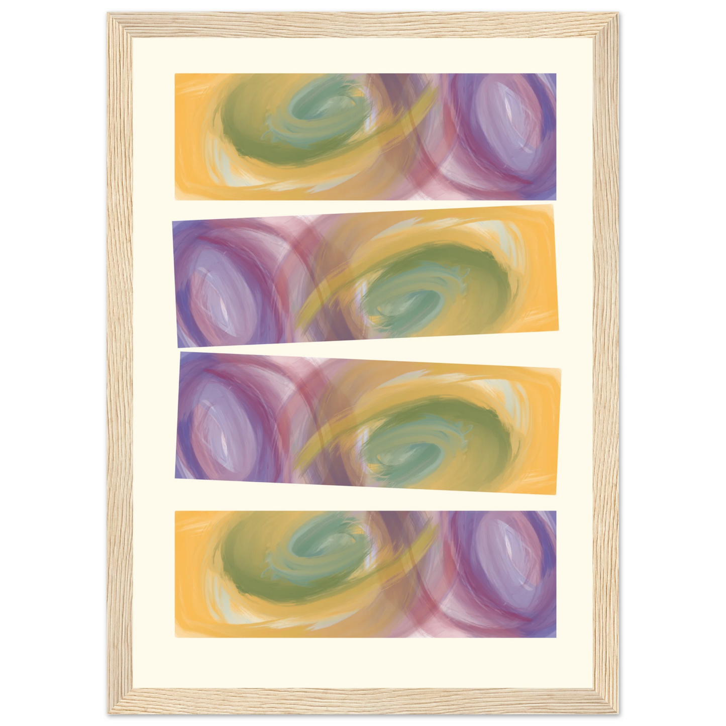 Abstract swirls art print by anya trut serene hues in your choice of frame art print in a Black frame size 21x29.7 cm / 8x12" affordable wall art by Art Aunty NZ