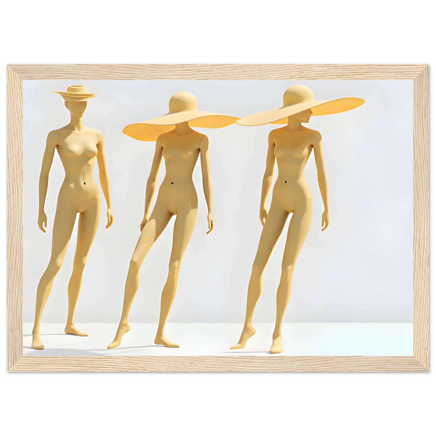 Trio art print in a White frame size A1 (59.4 x 84.1  cm) affordable wall art by Art Aunty NZ