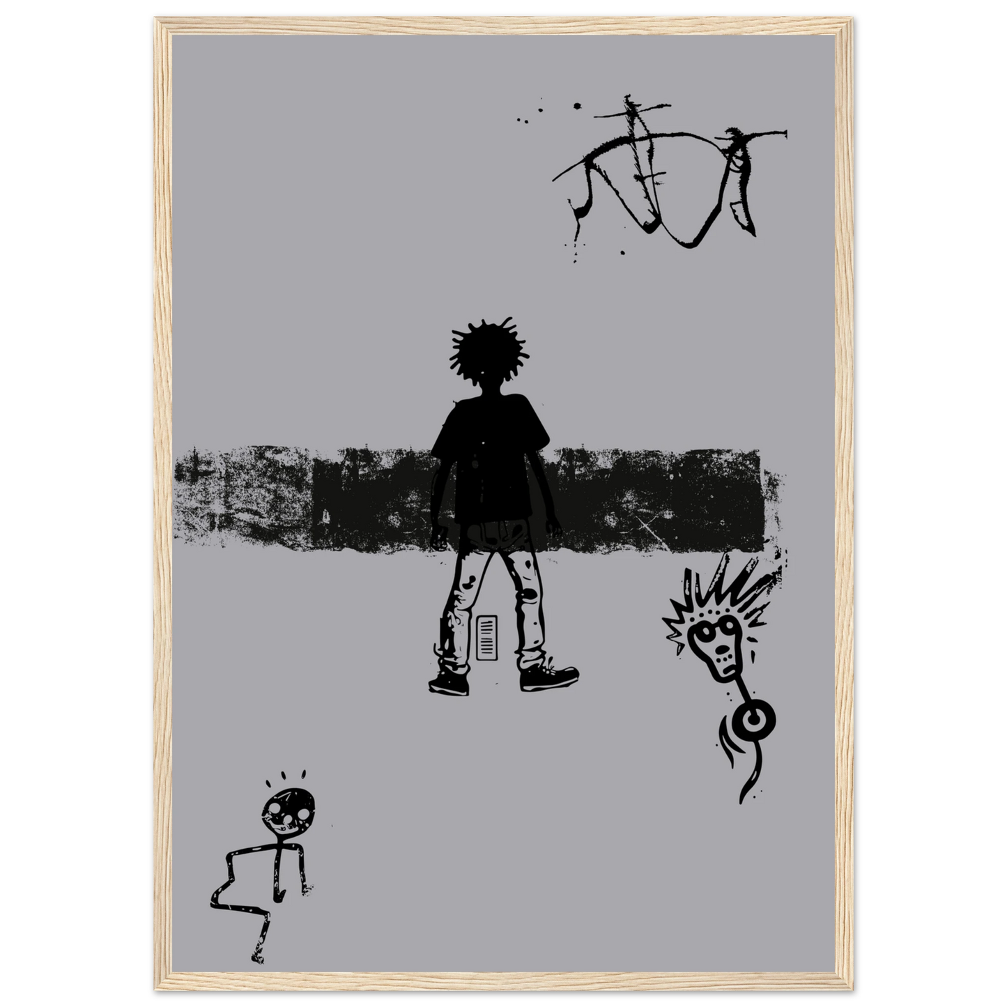 Streamz art print in a Wood frame size A1 (59.4 x 84.1  cm) affordable wall art by Art Aunty NZ