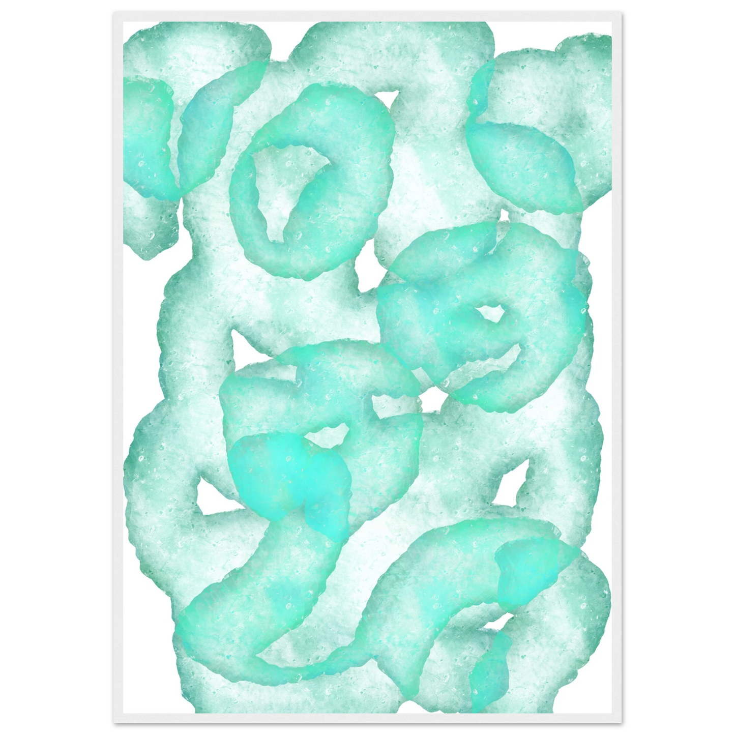 Glow worm art print in a White frame size 21x29.7 cm / 8x12" affordable wall art by Art Aunty NZ