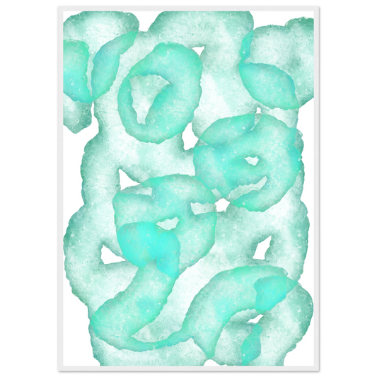 Glow worm art print in a White frame size 21x29.7 cm / 8x12" affordable wall art by Art Aunty NZ