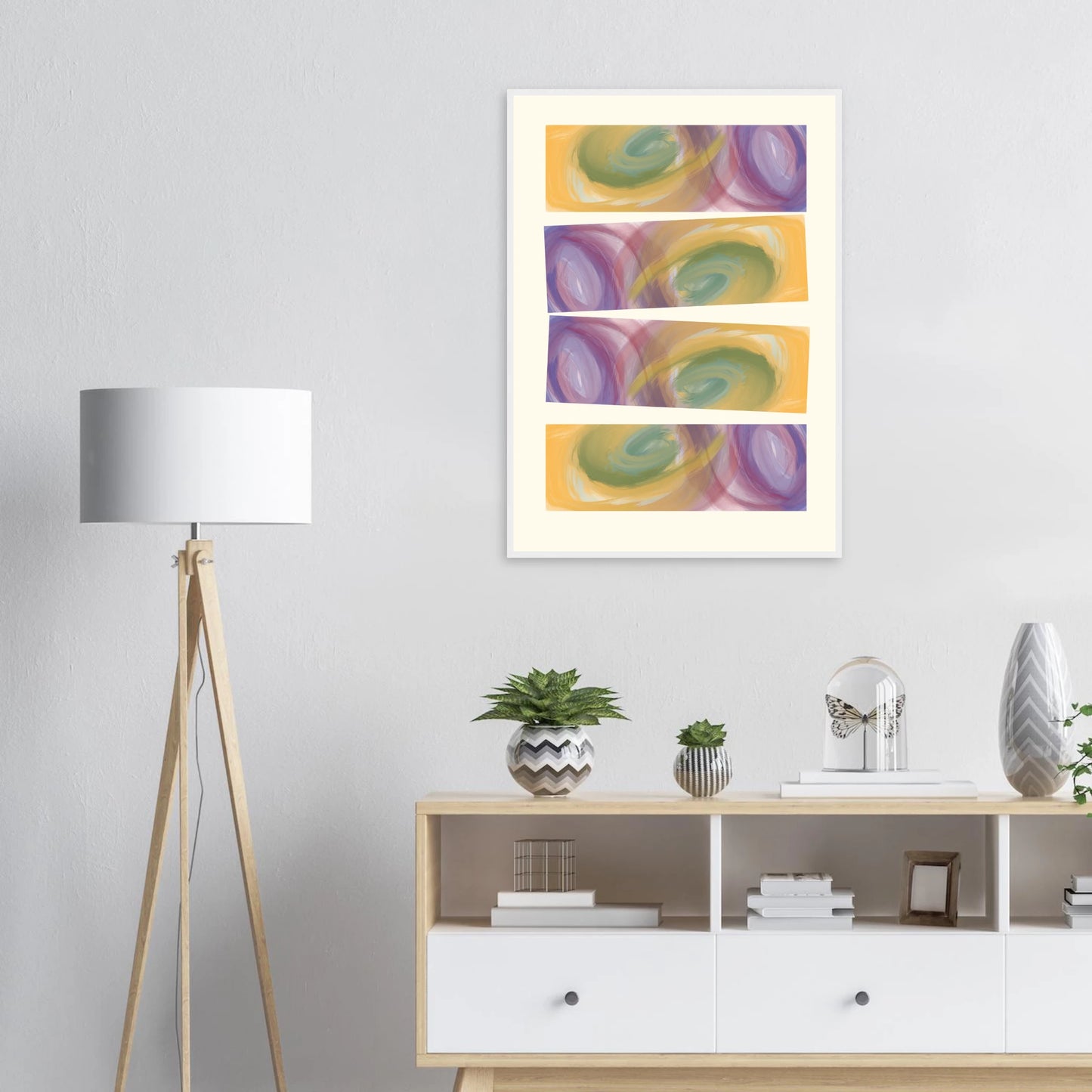 Abstract swirls art print by anya trut serene hues in your choice of frame art print in a  size  affordable wall art by Art Aunty NZ