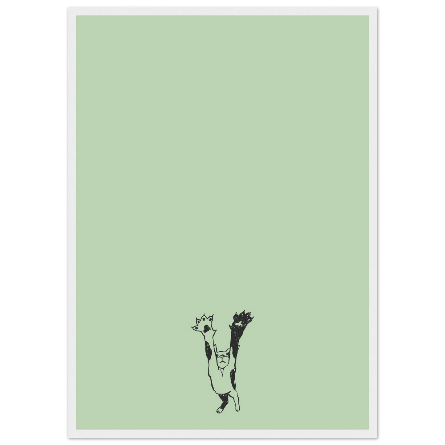 Catnip art print in a Wood frame size A1 (59.4 x 84.1  cm) affordable wall art by Art Aunty NZ