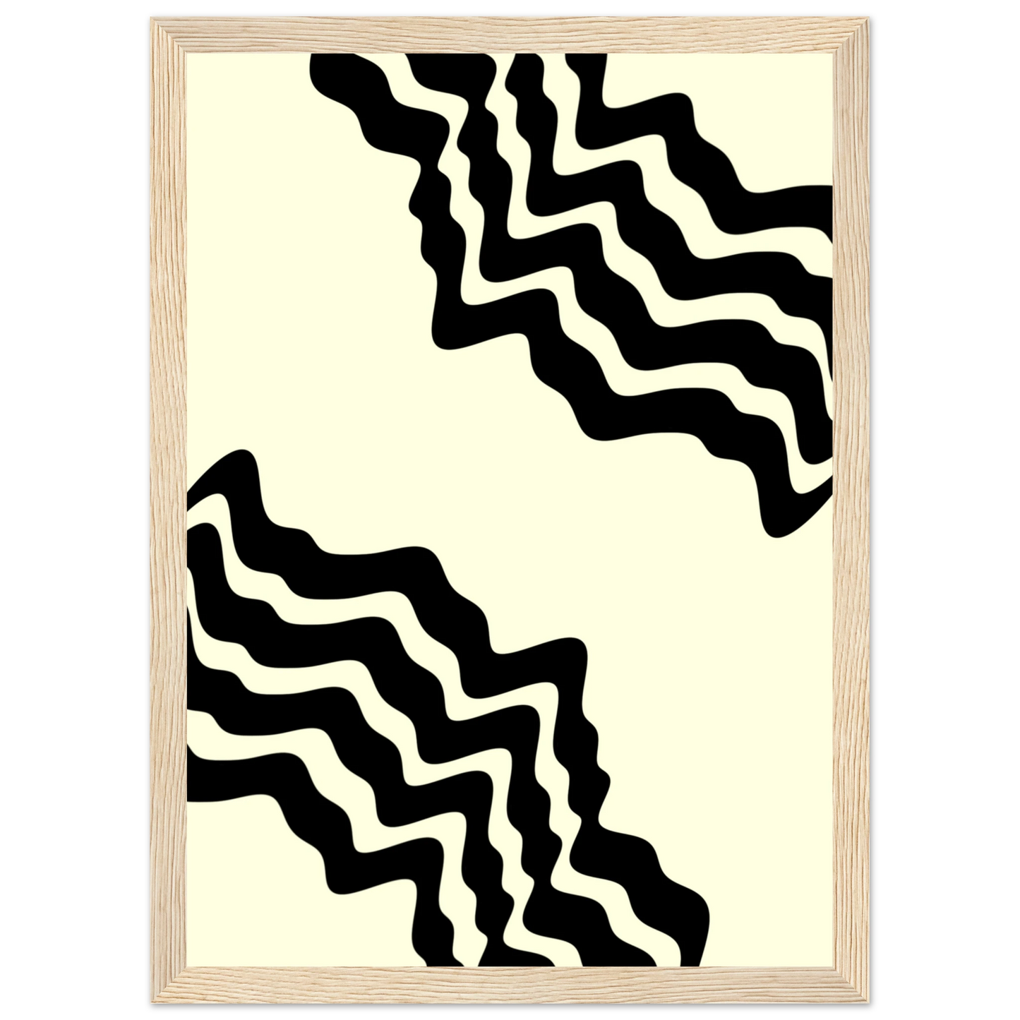 Straight line art print in a Black frame size 21x29.7 cm / 8x12" affordable wall art by Art Aunty NZ