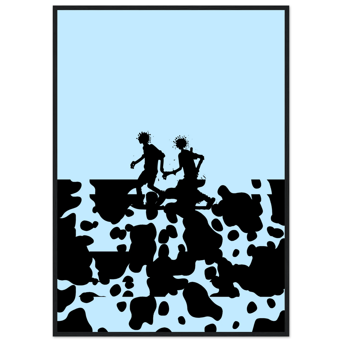 Journey on art print in a Black frame size A1 (59.4 x 84.1  cm) affordable wall art by Art Aunty NZ