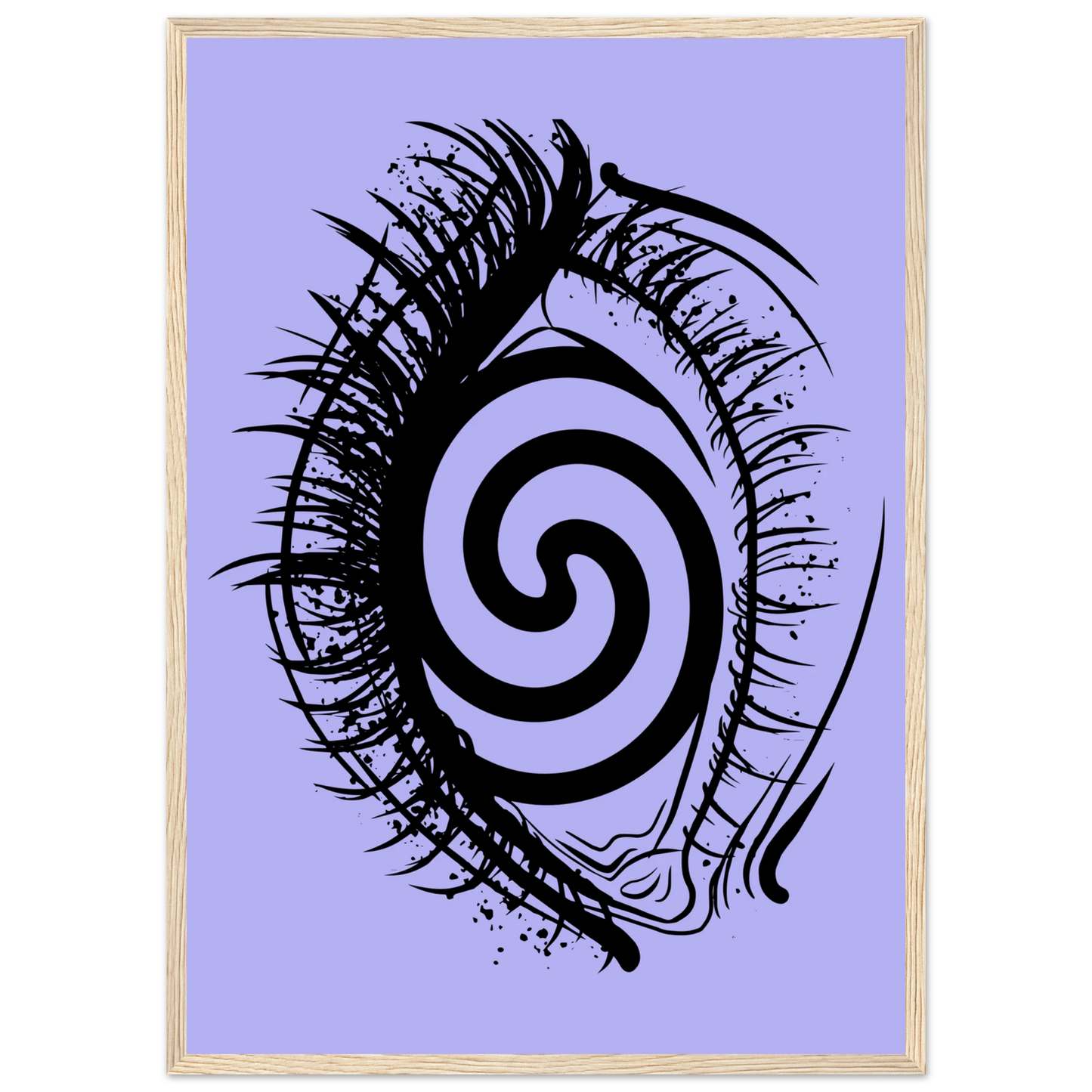 Hypnotic gaze abstract eye swirl print by anya trut choose your size frame art print in a White frame size A1 (59.4 x 84.1  cm) affordable wall art by Art Aunty NZ