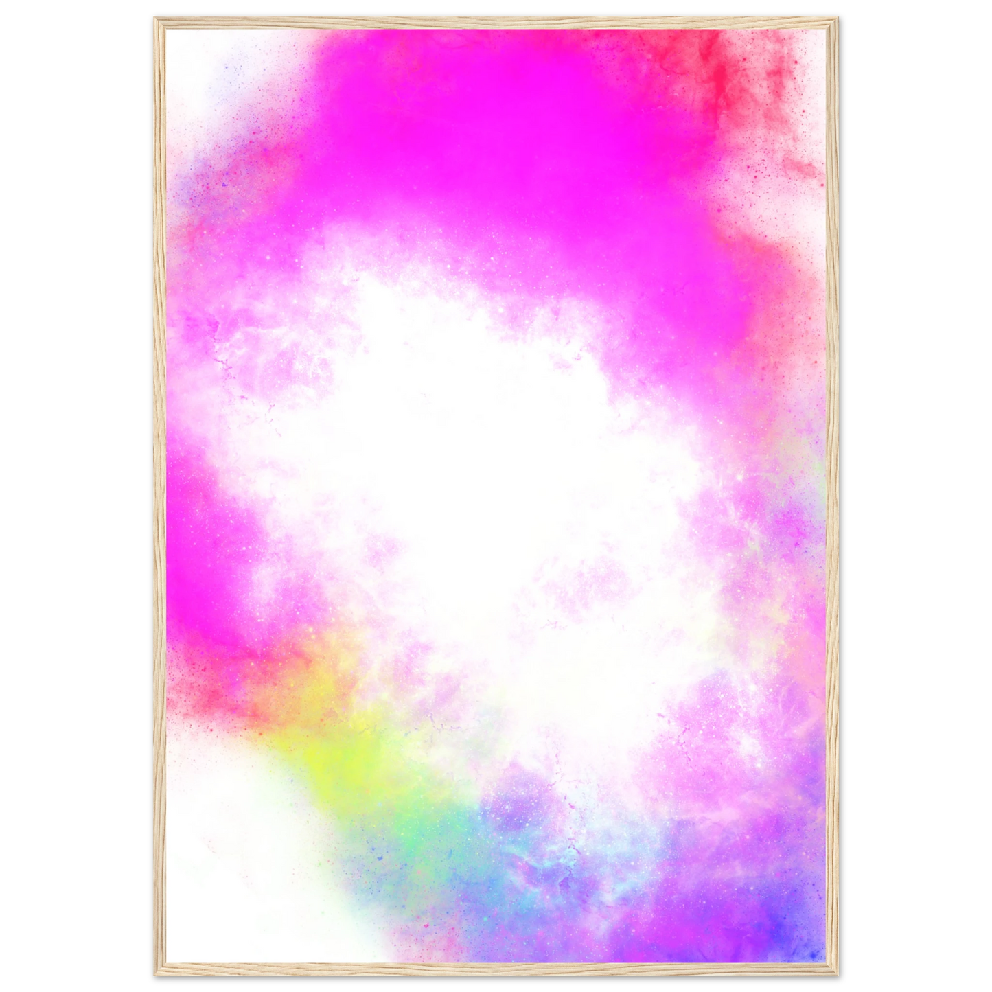 Big bang 1 art print in a Wood frame size A1 (59.4 x 84.1  cm) affordable wall art by Art Aunty NZ