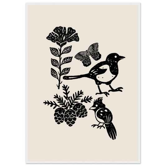 Group art print in a White frame size 21x29.7 cm / 8x12" affordable wall art by Art Aunty NZ