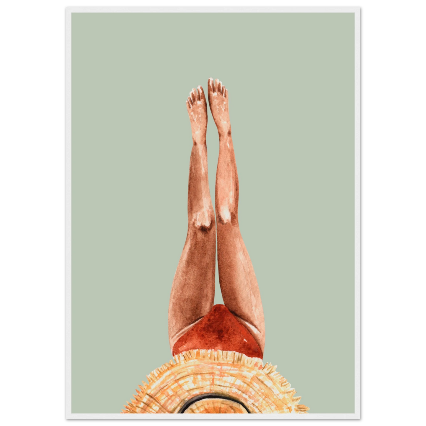 Beach daze 1 art print in a White frame size 21x29.7 cm / 8x12" affordable wall art by Art Aunty NZ