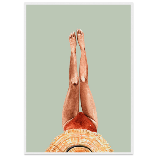 Beach daze 1 art print in a White frame size 21x29.7 cm / 8x12" affordable wall art by Art Aunty NZ