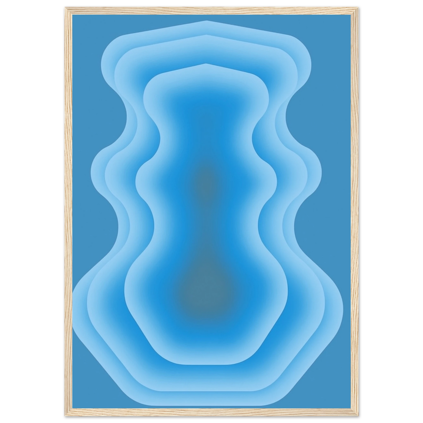 Deeper art print in a Wood frame size A2 (42 x 59.4  cm) affordable wall art by Art Aunty NZ