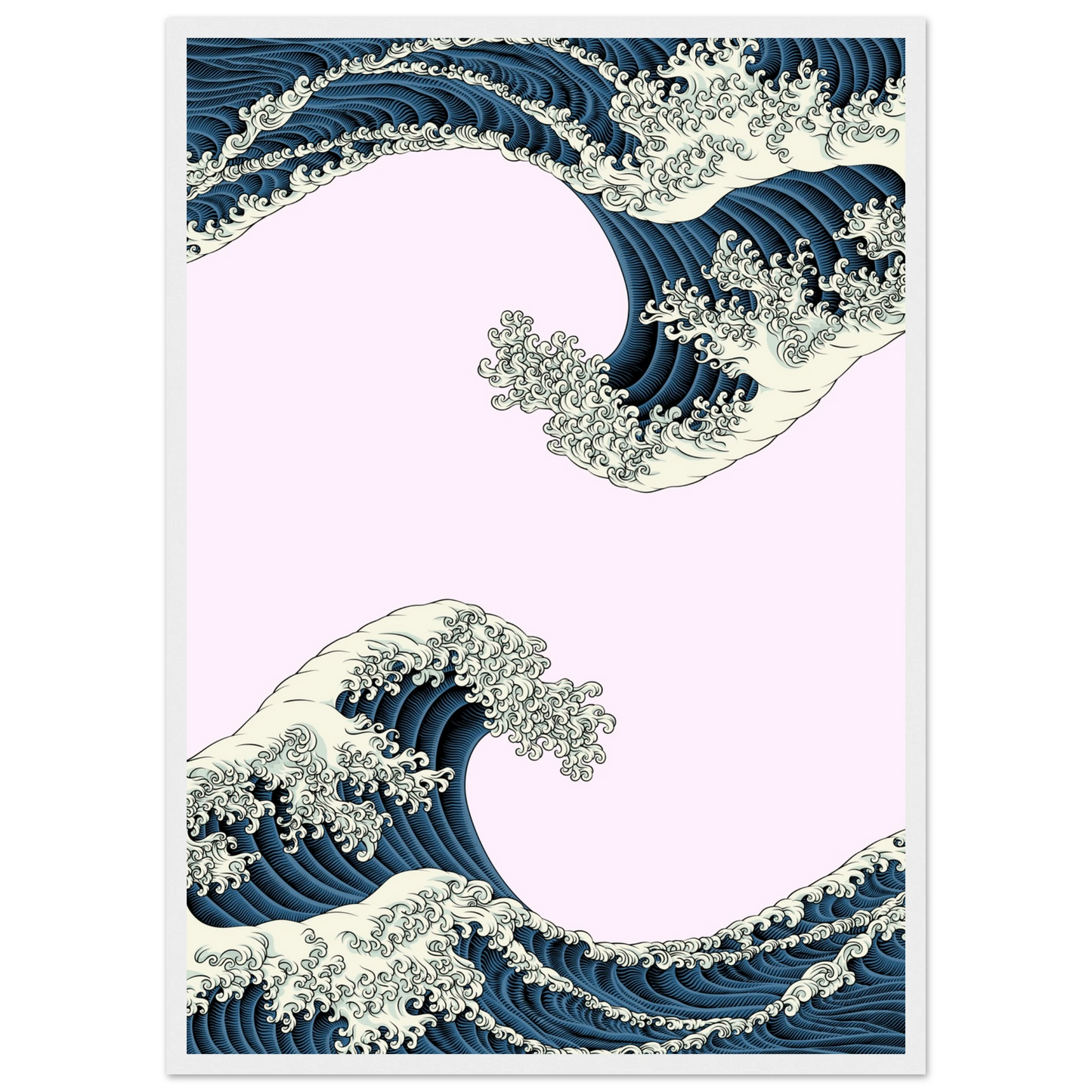 White caps art print in a Black frame size A1 (59.4 x 84.1  cm) affordable wall art by Art Aunty NZ