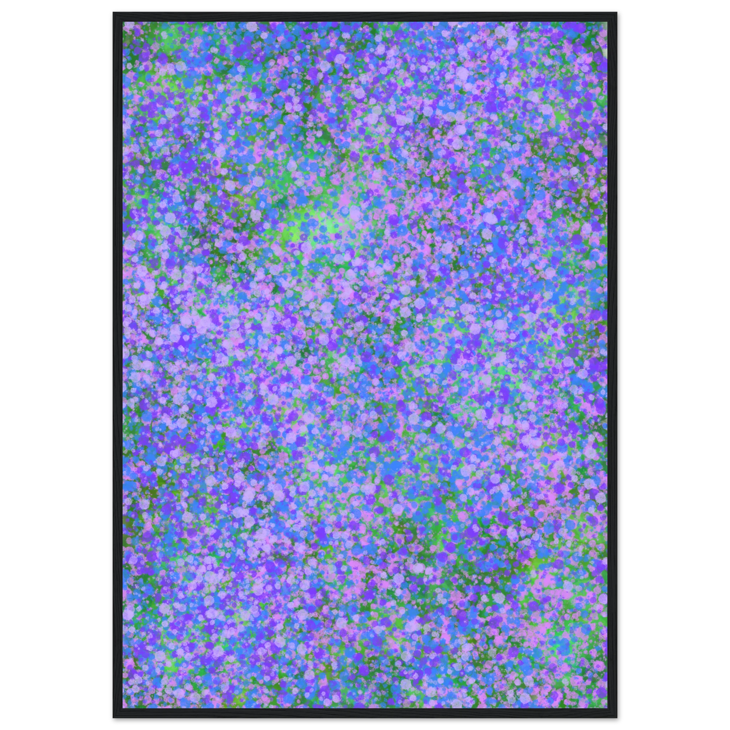 Abstract lavender fields vibrant impressionist art print by anya trut choose your size frame art print in a Black frame size A2 (42 x 59.4  cm) affordable wall art by Art Aunty NZ