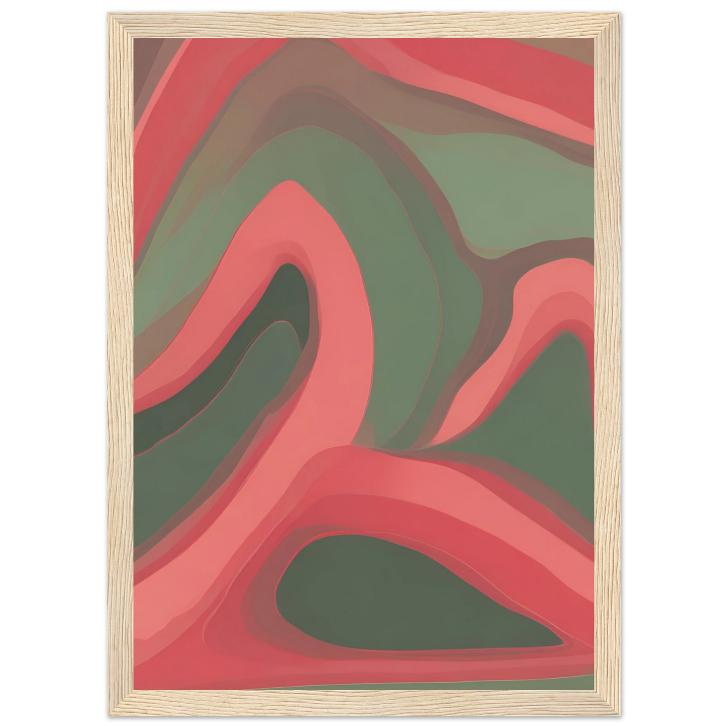 Mountains art print in a White frame size A1 (59.4 x 84.1  cm) affordable wall art by Art Aunty NZ