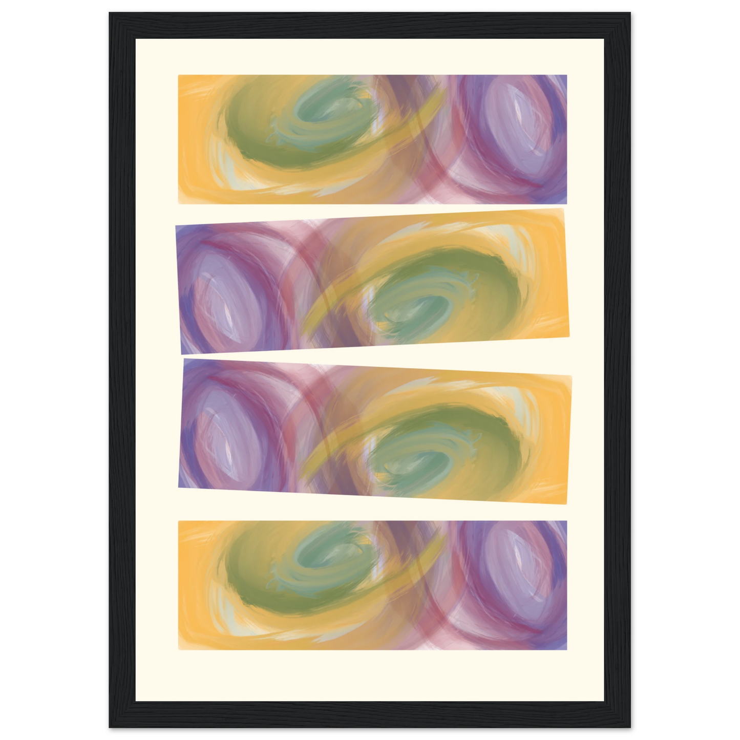 Abstract swirls art print by anya trut serene hues in your choice of frame art print in a White frame size A2 (42 x 59.4  cm) affordable wall art by Art Aunty NZ